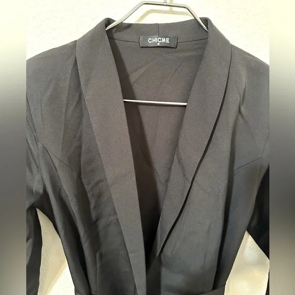 CHICME Blazer Ombré Pleated Wrap Knee Length Dress NWOT - Picture 7 of 15